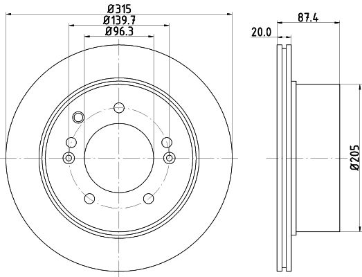 HELLA PAGID Тормозной диск 8DD 355 112-821